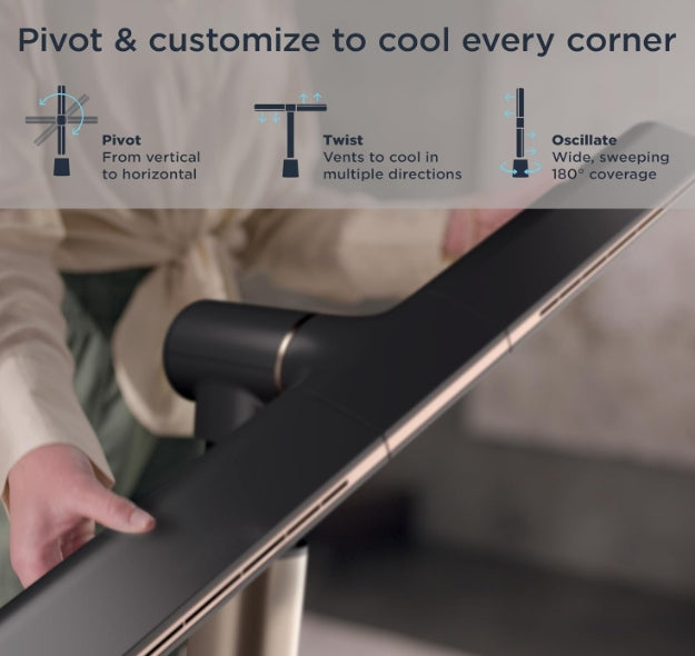 Sleek. Silent. Safe. AirGlide Bladeless Cooling Redefined.